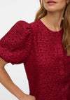 Vero Moda Merle Puff Sleeve Top, Red