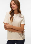 Vero Moda Irene Embroidered Detail T-Shirt, Beige