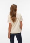 Vero Moda Irene Embroidered Detail T-Shirt, Beige