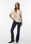 Vero Moda Irene Embroidered Detail T-Shirt, Beige