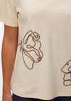 Vero Moda Irene Embroidered Detail T-Shirt, Beige