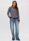 Vero Moda Doffy Knitted Stripe Jumper, Purple Multi