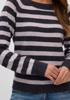 Vero Moda Doffy Knitted Stripe Jumper, Purple Multi