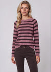 Vero Moda Doffy Knitted Stripe Jumper, Red Multi