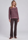 Vero Moda Doffy Knitted Stripe Jumper, Red Multi