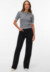 Vero Moda Ella Polo Knitted Pullover, Grey
