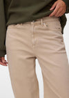 Vero Moda Tessa High Waisted Wide Leg Jeans, Beige