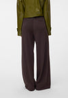 Vero Moda Bellis Mid Rise Wide Leg Trousers, Chocolate Brown