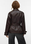 Vero Moda Gabby Short Faux Leather Jacket, Brown