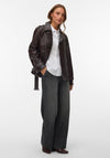Vero Moda Gabby Short Faux Leather Jacket, Brown