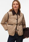 Vero Moda Emily Short Collared Jacket, Beige and Brown