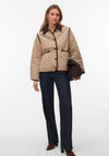 Vero Moda Emily Short Collared Jacket, Beige and Brown