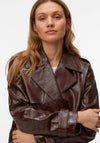 Vero Moda Carly Faux Leather Jacket, Brown