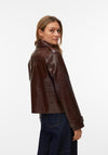 Vero Moda Carly Faux Leather Jacket, Brown