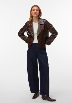 Vero Moda Carly Faux Leather Jacket, Brown