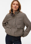 Vero Moda Cheryl Checked Short Jacket, Brown Multi