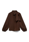 Vero Moda Sima Long Sleeve Striped Blouse, Brown