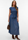 Vero Moda Silje Gathered Top, Denim Blue