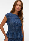 Vero Moda Silje Gathered Top, Denim Blue