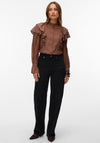 Vero Moda Jules Flounce Shirt, Brown