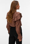 Vero Moda Jules Flounce Shirt, Brown