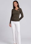 Vero Moda Jain Buckle Detail Top, Green