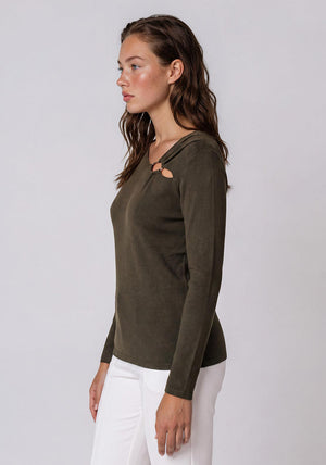 Vero Moda Jain Buckle Detail Top, Green