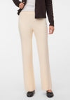 Vero Moda Gold Lux Rib Knit Flared Trousers, Cream