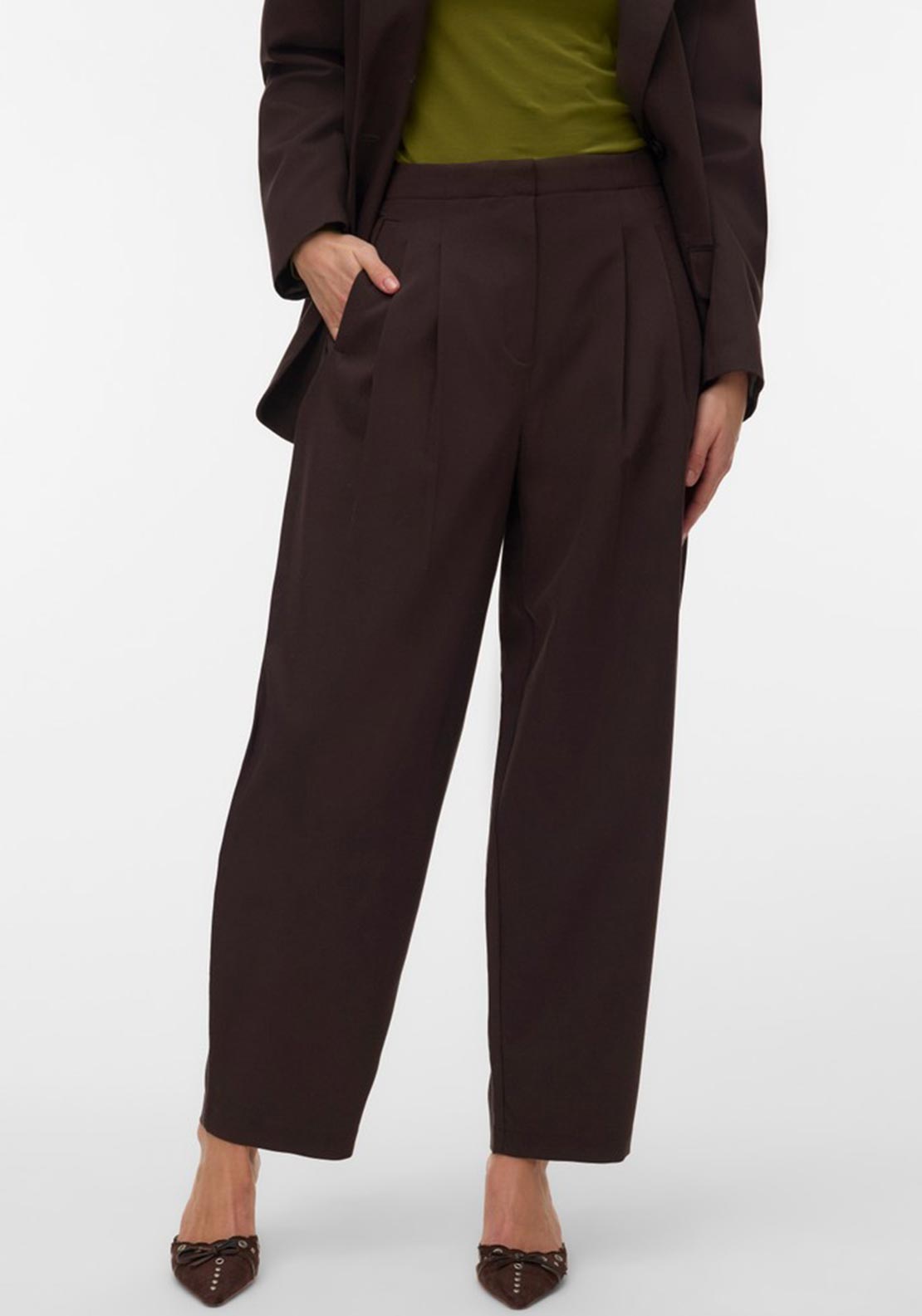 Vero Moda Felu Barrel Trousers, Brown