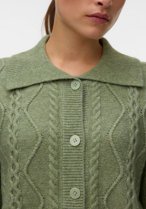 Vero Moda Robin Collar Knit Cardigan, Green