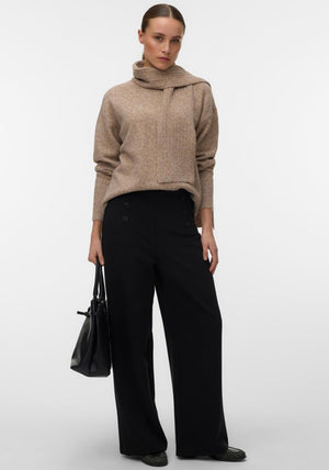 Vero Moda Gianna Scarf Detail Jumper, Beige