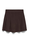 Vero Moda Elly High Waisted Ribbed Skater Skirt, Brown