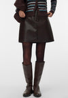 Vero Moda Bridget Faux Leather Mini Skirt, Brown