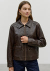 Vero Moda Bridget Faux Leather Jacket, Brown