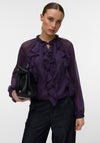 Vero Moda Stella Chiffon Frill Blouse, Purple