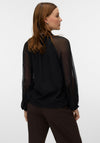Vero Moda Stella Chiffon Frill Blouse, Black