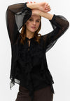 Vero Moda Stella Chiffon Frill Blouse, Black