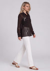 Vero Moda Gilma Sequin Floral Detail Blouse, Brown