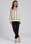 Vero Moda Evina Striped Blouse, Cream and Black