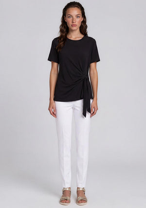 Vero Moda Jill Short Sleeve with Knot Detail Top, Black