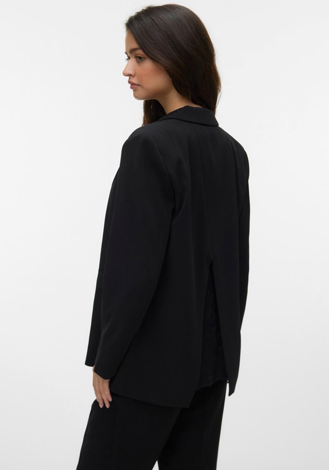 Vero Moda Tena Lace Detail Blazer, Black