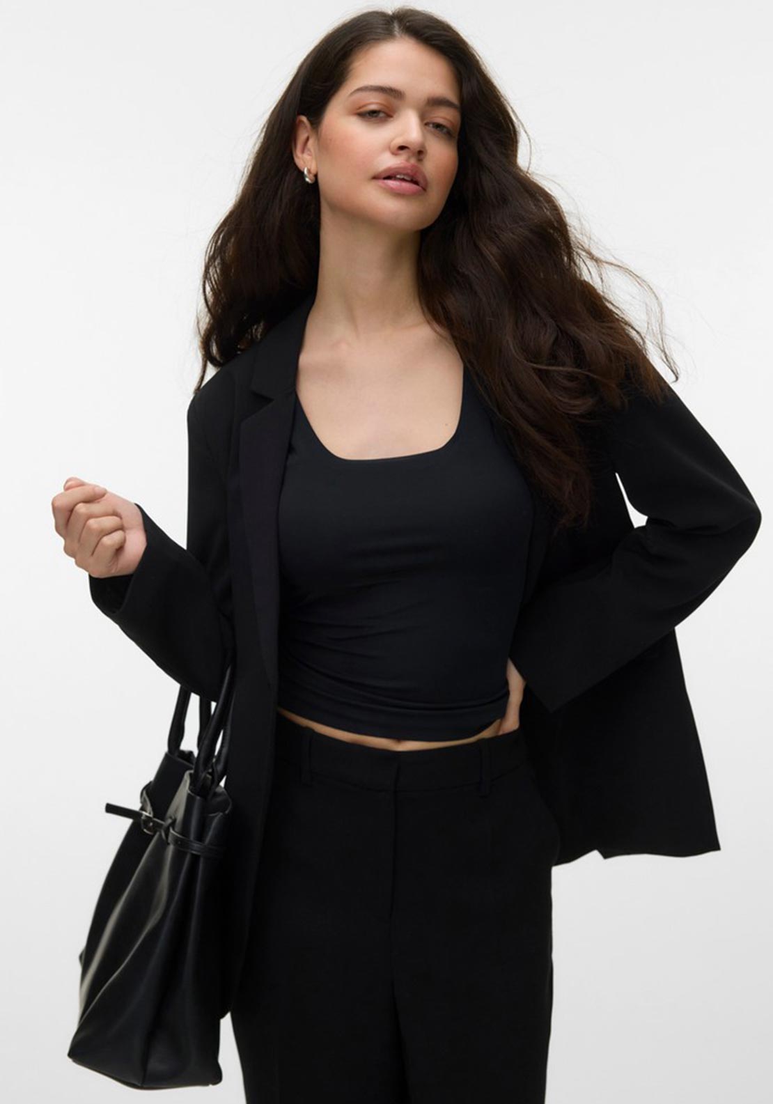 Vero Moda Tena Lace Detail Blazer, Black