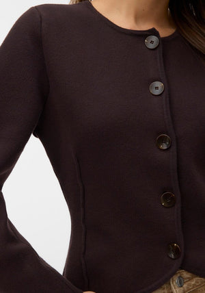 Vero Moda Bergamo Fitted Cardigan, Brown