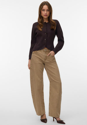 Vero Moda Bergamo Fitted Cardigan, Brown