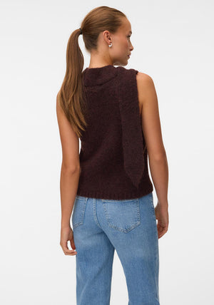 Vero Moda Venezia Sleeveless with Neck Detail Vest, Brown