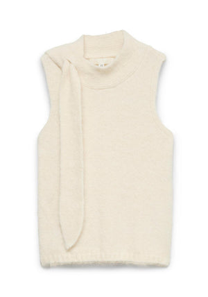 Vero Moda Venezia Sleeveless with Neck Detail Vest, Cream