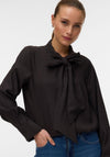 Vero Moda Jay Long Sleeve with Tie Detail Shirt, Brown