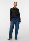 Vero Moda Jay Long Sleeve with Tie Detail Shirt, Brown