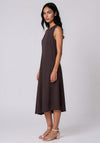 Vero Moda Vigga Asymmetric Midi Dress, Brown