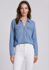 Vero Moda Bumpy Pocket Detail Denim Shirt, Medium Blue